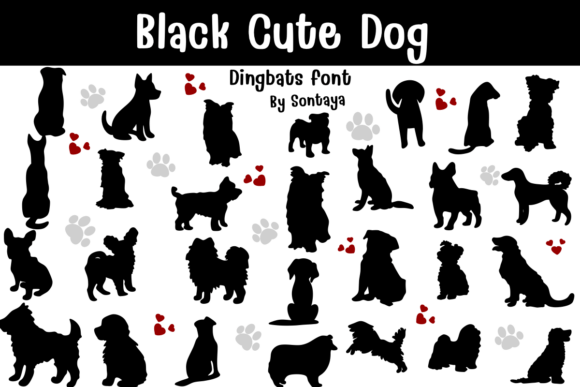 Black Cute Dog Font