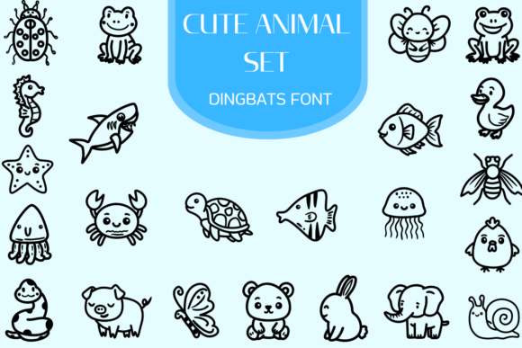 Cute Animal Set Font: Whimsical Design for Editors