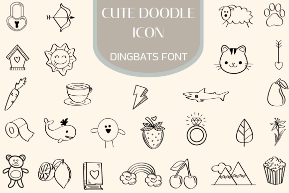 Cute Doodle Icons Font for Creative Marketing