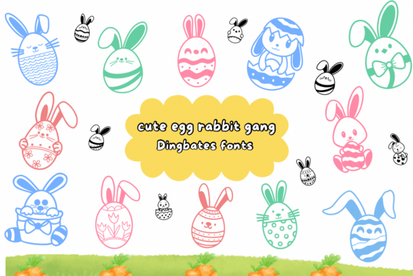 Cute Egg Rabbit Gang Font